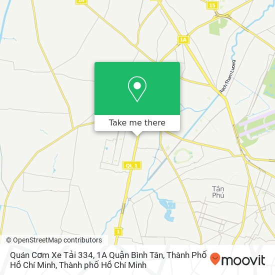 Bản đồ Quán Cơm Xe Tải 334, 1A Quận Bình Tân, Thành Phố Hồ Chí Minh