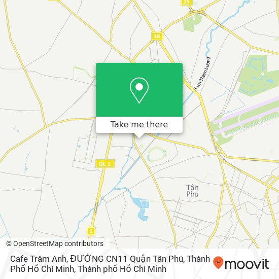 Bản đồ Cafe Trâm Anh, ĐƯỜNG CN11 Quận Tân Phú, Thành Phố Hồ Chí Minh