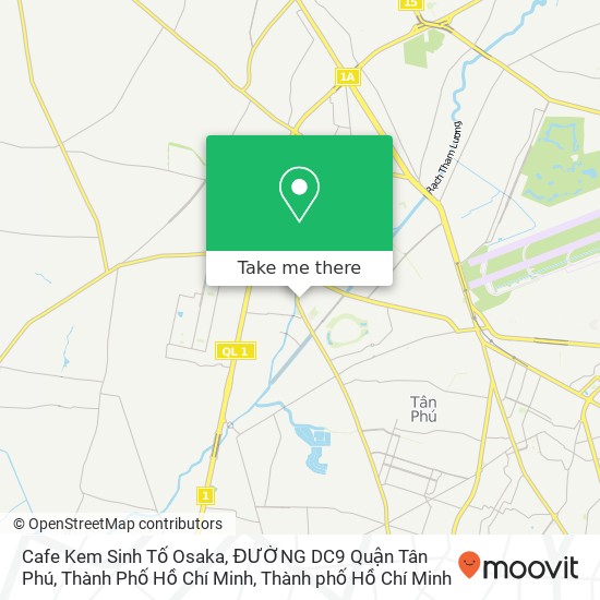Bản đồ Cafe Kem Sinh Tố Osaka, ĐƯỜNG DC9 Quận Tân Phú, Thành Phố Hồ Chí Minh