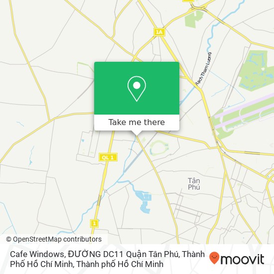 Bản đồ Cafe Windows, ĐƯỜNG DC11 Quận Tân Phú, Thành Phố Hồ Chí Minh