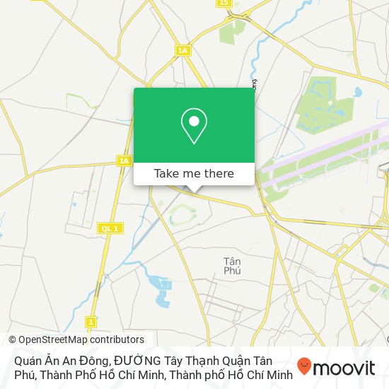 Bản đồ Quán Ăn An Đông, ĐƯỜNG Tây Thạnh Quận Tân Phú, Thành Phố Hồ Chí Minh
