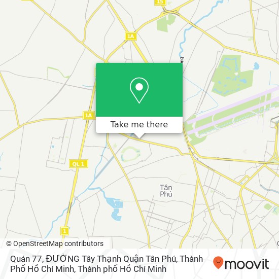 Bản đồ Quán 77, ĐƯỜNG Tây Thạnh Quận Tân Phú, Thành Phố Hồ Chí Minh