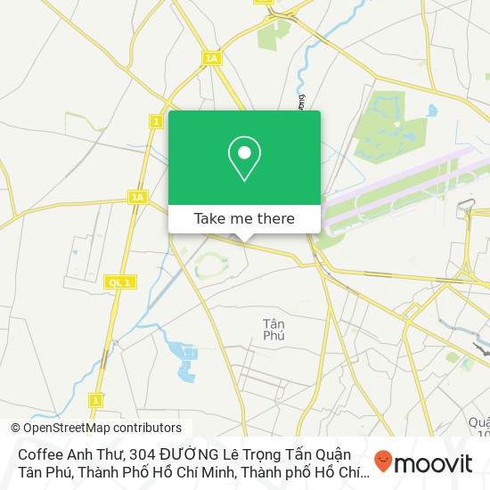 Bản đồ Coffee Anh Thư, 304 ĐƯỜNG Lê Trọng Tấn Quận Tân Phú, Thành Phố Hồ Chí Minh