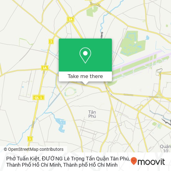 Bản đồ Phở Tuấn Kiệt, ĐƯỜNG Lê Trọng Tấn Quận Tân Phú, Thành Phố Hồ Chí Minh