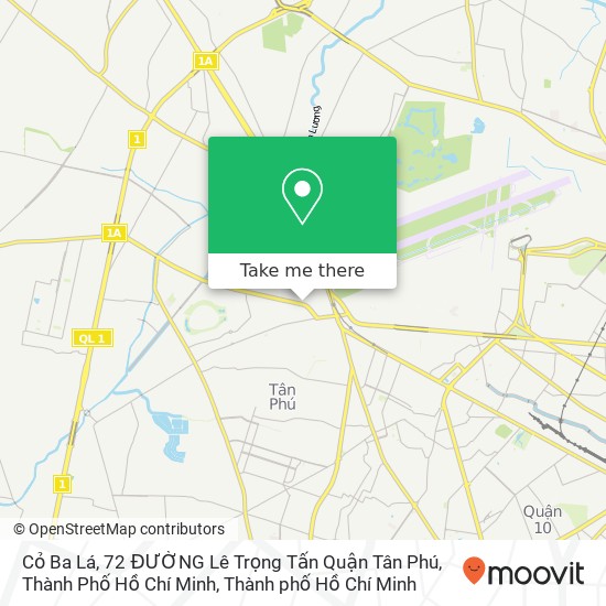 Bản đồ Cỏ Ba Lá, 72 ĐƯỜNG Lê Trọng Tấn Quận Tân Phú, Thành Phố Hồ Chí Minh