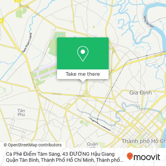 Bản đồ Cà Phê Điểm Tâm Sáng, 43 ĐƯỜNG Hậu Giang Quận Tân Bình, Thành Phố Hồ Chí Minh