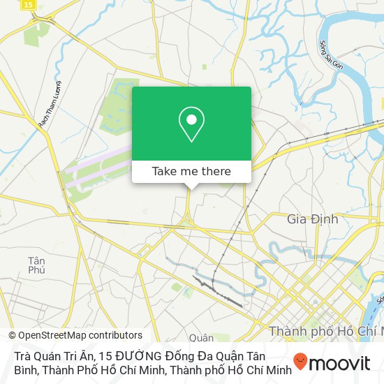 Bản đồ Trà Quán Tri Ân, 15 ĐƯỜNG Đống Đa Quận Tân Bình, Thành Phố Hồ Chí Minh