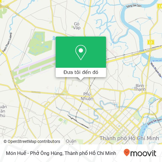 Bản đồ Món Huế - Phở Ông Hùng, ĐƯỜNG Hoàng Minh Giám Quận Phú Nhuận, Thành Phố Hồ Chí Minh