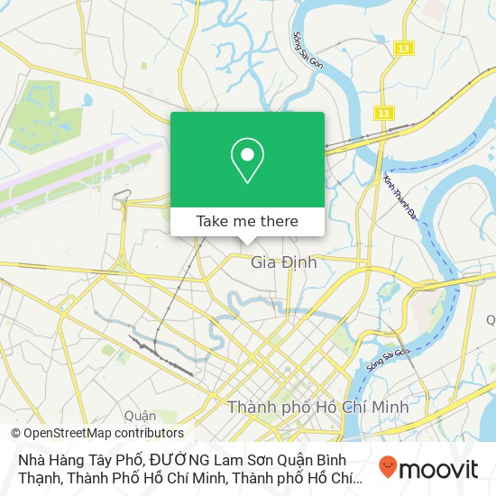 Bản đồ Nhà Hàng Tây Phố, ĐƯỜNG Lam Sơn Quận Bình Thạnh, Thành Phố Hồ Chí Minh