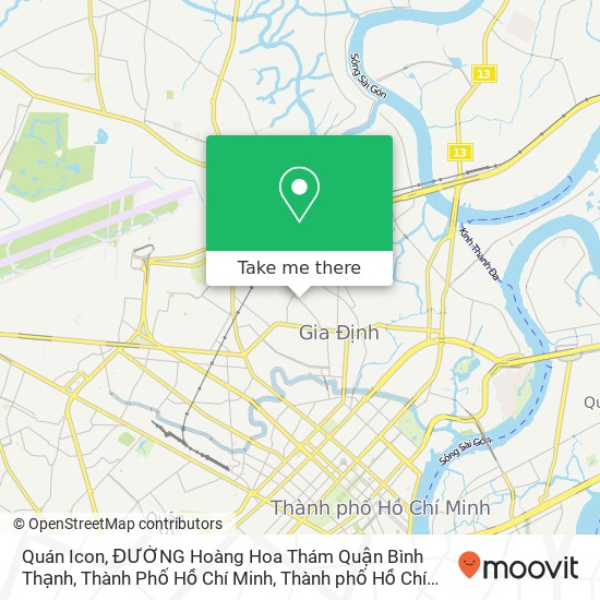 Bản đồ Quán Icon, ĐƯỜNG Hoàng Hoa Thám Quận Bình Thạnh, Thành Phố Hồ Chí Minh