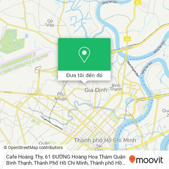 Bản đồ Cafe Hoàng Thy, 61 ĐƯỜNG Hoàng Hoa Thám Quận Bình Thạnh, Thành Phố Hồ Chí Minh