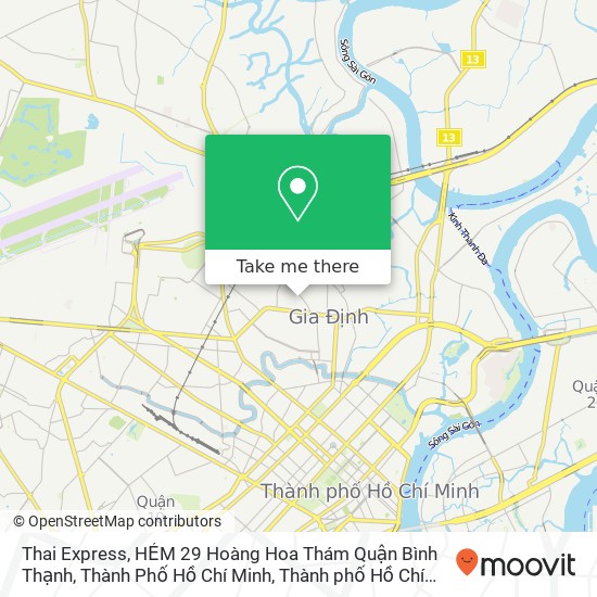 Bản đồ Thai Express, HẺM 29 Hoàng Hoa Thám Quận Bình Thạnh, Thành Phố Hồ Chí Minh