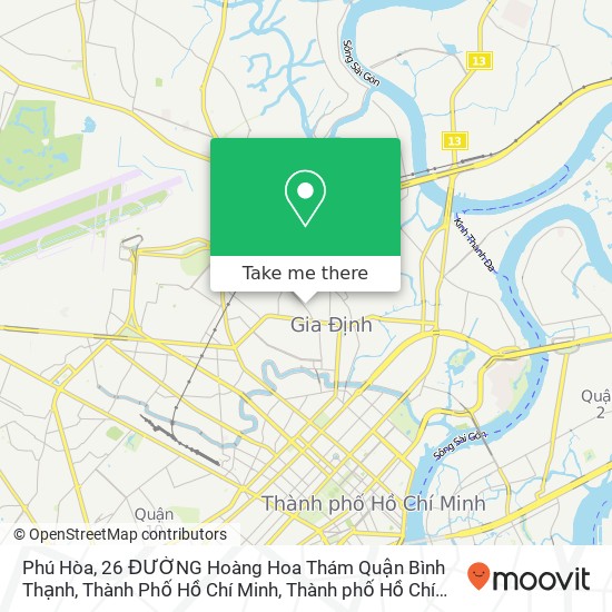 Bản đồ Phú Hòa, 26 ĐƯỜNG Hoàng Hoa Thám Quận Bình Thạnh, Thành Phố Hồ Chí Minh