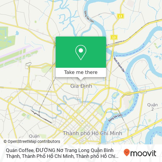 Bản đồ Quán Coffee, ĐƯỜNG Nơ Trang Long Quận Bình Thạnh, Thành Phố Hồ Chí Minh