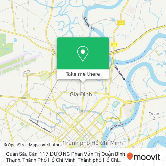 Bản đồ Quán Sáu Cân, 117 ĐƯỜNG Phan Văn Trị Quận Bình Thạnh, Thành Phố Hồ Chí Minh