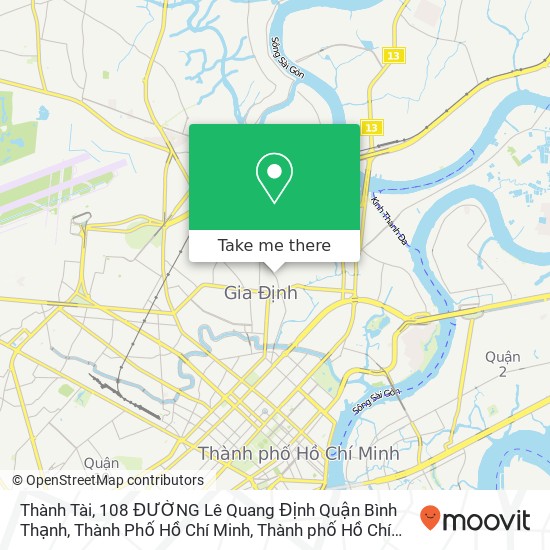 Bản đồ Thành Tài, 108 ĐƯỜNG Lê Quang Định Quận Bình Thạnh, Thành Phố Hồ Chí Minh