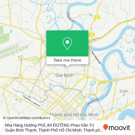 Bản đồ Nhà Hàng Hương Phố, 84 ĐƯỜNG Phan Văn Trị Quận Bình Thạnh, Thành Phố Hồ Chí Minh