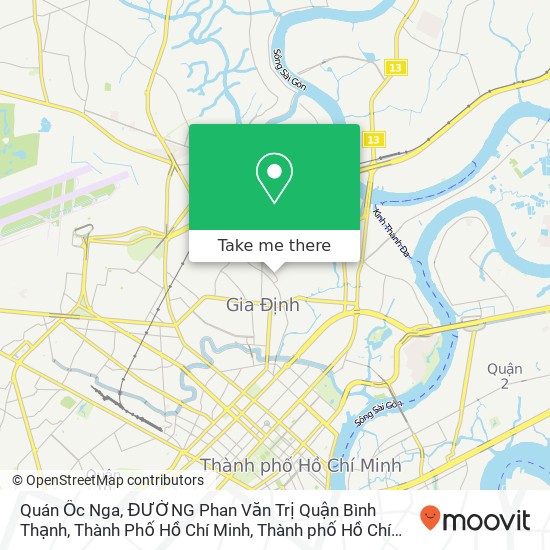 Bản đồ Quán Ốc Nga, ĐƯỜNG Phan Văn Trị Quận Bình Thạnh, Thành Phố Hồ Chí Minh