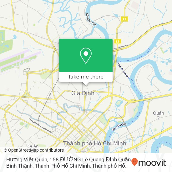 Bản đồ Hương Việt Quán, 158 ĐƯỜNG Lê Quang Định Quận Bình Thạnh, Thành Phố Hồ Chí Minh