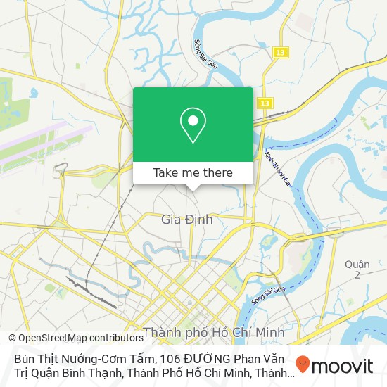 Bản đồ Bún Thịt Nướng-Cơm Tấm, 106 ĐƯỜNG Phan Văn Trị Quận Bình Thạnh, Thành Phố Hồ Chí Minh