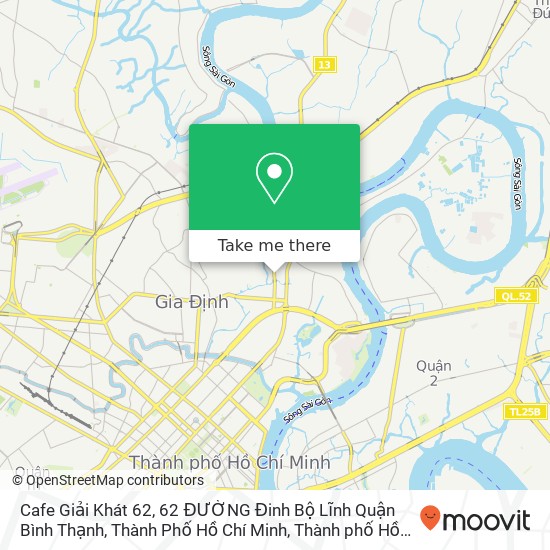 Bản đồ Cafe Giải Khát 62, 62 ĐƯỜNG Đinh Bộ Lĩnh Quận Bình Thạnh, Thành Phố Hồ Chí Minh