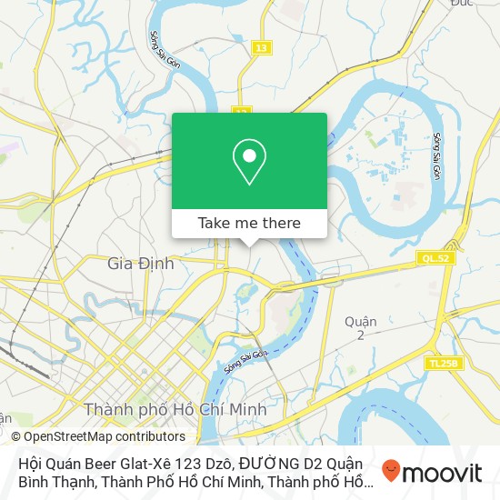 Bản đồ Hội Quán Beer Glat-Xê 123 Dzô, ĐƯỜNG D2 Quận Bình Thạnh, Thành Phố Hồ Chí Minh