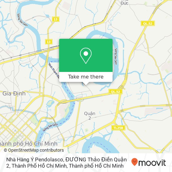 Bản đồ Nhà Hàng Ý Pendolasco, ĐƯỜNG Thảo Điền Quận 2, Thành Phố Hồ Chí Minh