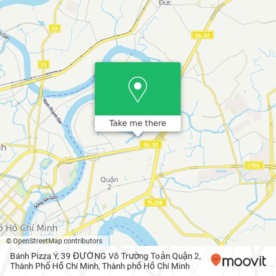 Bản đồ Bánh Pizza Ý, 39 ĐƯỜNG Võ Trường Toản Quận 2, Thành Phố Hồ Chí Minh