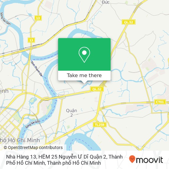 Bản đồ Nhà Hàng 13, HẺM 25 Nguyễn Ư Dĩ Quận 2, Thành Phố Hồ Chí Minh