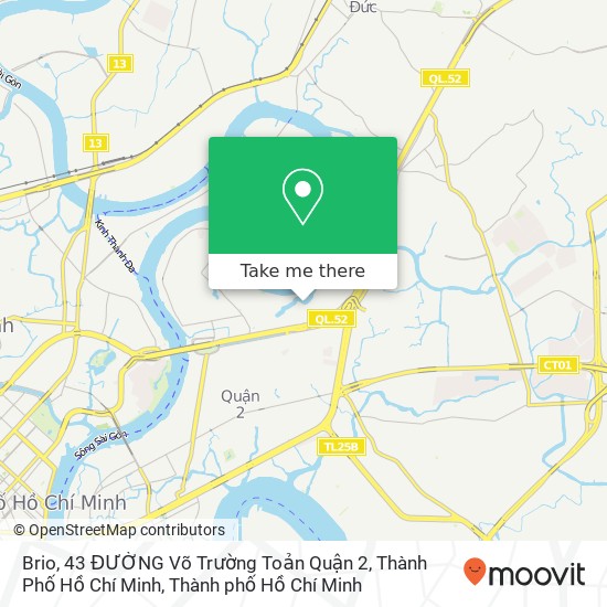Bản đồ Brio, 43 ĐƯỜNG Võ Trường Toản Quận 2, Thành Phố Hồ Chí Minh