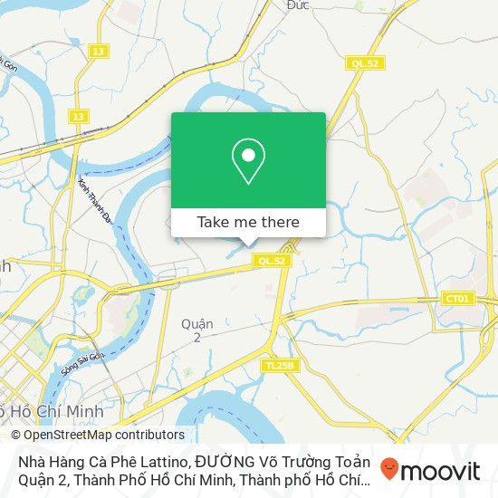 Bản đồ Nhà Hàng Cà Phê Lattino, ĐƯỜNG Võ Trường Toản Quận 2, Thành Phố Hồ Chí Minh