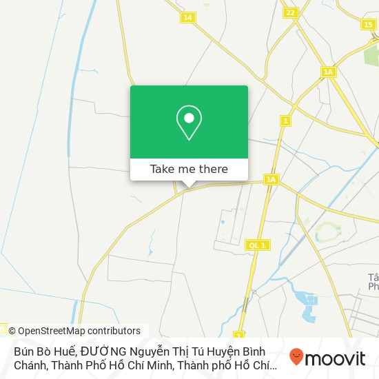 Bản đồ Bún Bò Huế, ĐƯỜNG Nguyễn Thị Tú Huyện Bình Chánh, Thành Phố Hồ Chí Minh