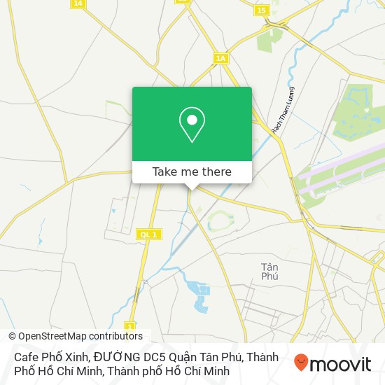 Bản đồ Cafe Phố Xinh, ĐƯỜNG DC5 Quận Tân Phú, Thành Phố Hồ Chí Minh