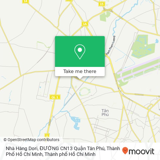 Bản đồ Nhà Hàng Dori, ĐƯỜNG CN13 Quận Tân Phú, Thành Phố Hồ Chí Minh