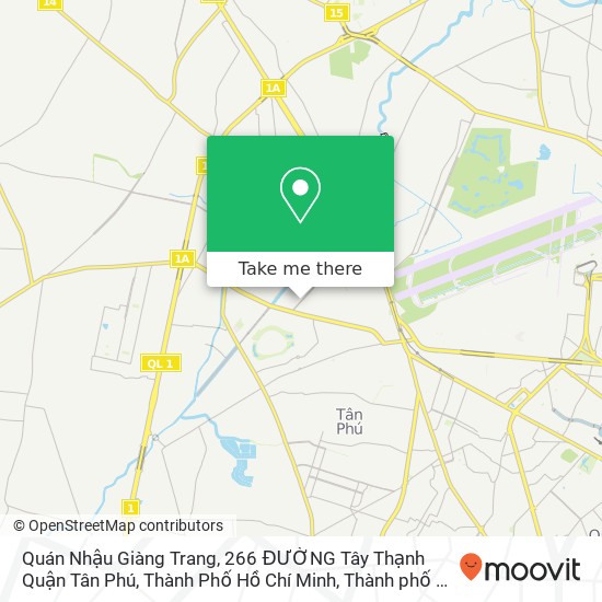 Bản đồ Quán Nhậu Giàng Trang, 266 ĐƯỜNG Tây Thạnh Quận Tân Phú, Thành Phố Hồ Chí Minh