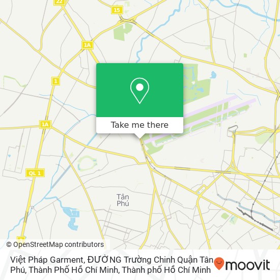 Bản đồ Việt Pháp Garment, ĐƯỜNG Trường Chinh Quận Tân Phú, Thành Phố Hồ Chí Minh
