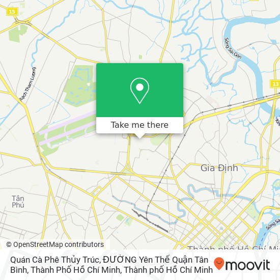 Bản đồ Quán Cà Phê Thủy Trúc, ĐƯỜNG Yên Thế Quận Tân Bình, Thành Phố Hồ Chí Minh