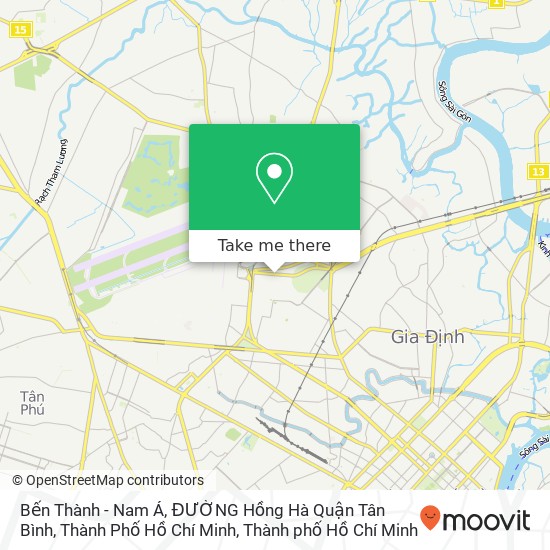 Bản đồ Bến Thành - Nam Á, ĐƯỜNG Hồng Hà Quận Tân Bình, Thành Phố Hồ Chí Minh