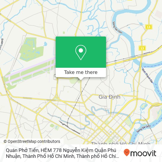 Bản đồ Quán Phở Tiến, HẺM 778 Nguyễn Kiệm Quận Phú Nhuận, Thành Phố Hồ Chí Minh