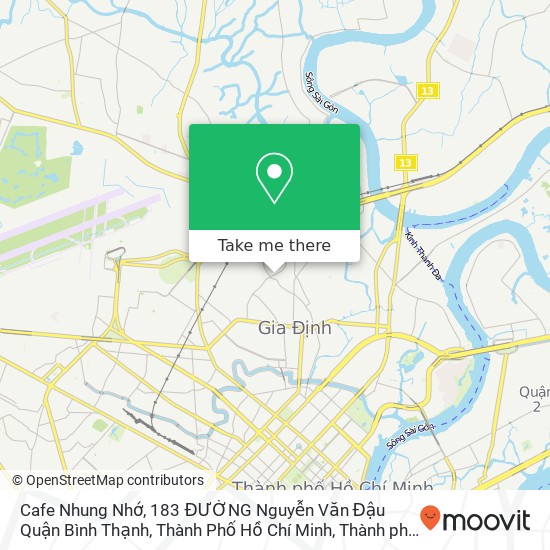 Bản đồ Cafe Nhung Nhớ, 183 ĐƯỜNG Nguyễn Văn Đậu Quận Bình Thạnh, Thành Phố Hồ Chí Minh