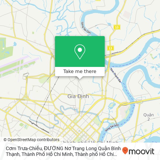 Bản đồ Cơm Trưa-Chiều, ĐƯỜNG Nơ Trang Long Quận Bình Thạnh, Thành Phố Hồ Chí Minh