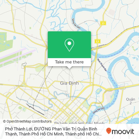 Bản đồ Phở Thành Lợi, ĐƯỜNG Phan Văn Trị Quận Bình Thạnh, Thành Phố Hồ Chí Minh