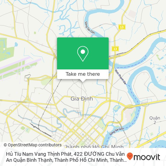 Bản đồ Hủ Tíu Nam Vang Thịnh Phát, 422 ĐƯỜNG Chu Văn An Quận Bình Thạnh, Thành Phố Hồ Chí Minh