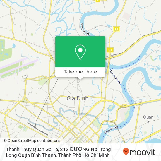 Bản đồ Thanh Thủy Quán Gà Ta, 212 ĐƯỜNG Nơ Trang Long Quận Bình Thạnh, Thành Phố Hồ Chí Minh