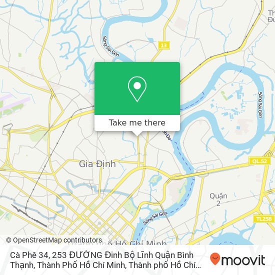 Bản đồ Cà Phê 34, 253 ĐƯỜNG Đinh Bộ Lĩnh Quận Bình Thạnh, Thành Phố Hồ Chí Minh