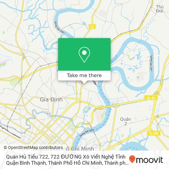 Bản đồ Quán Hủ Tiếu 722, 722 ĐƯỜNG Xô Viết Nghệ Tĩnh Quận Bình Thạnh, Thành Phố Hồ Chí Minh