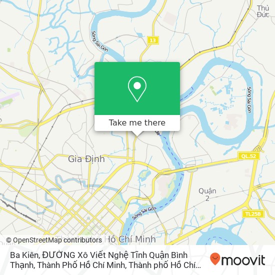 Bản đồ Ba Kiên, ĐƯỜNG Xô Viết Nghệ Tĩnh Quận Bình Thạnh, Thành Phố Hồ Chí Minh