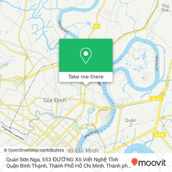 Bản đồ Quán Sơn Nga, 553 ĐƯỜNG Xô Viết Nghệ Tĩnh Quận Bình Thạnh, Thành Phố Hồ Chí Minh