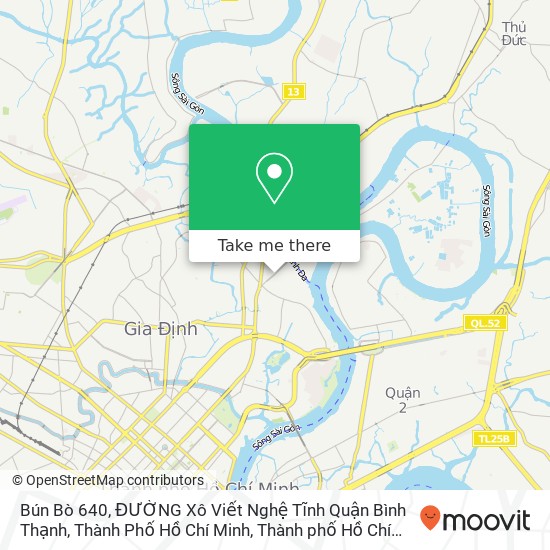 Bản đồ Bún Bò 640, ĐƯỜNG Xô Viết Nghệ Tĩnh Quận Bình Thạnh, Thành Phố Hồ Chí Minh