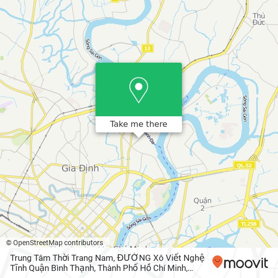 Bản đồ Trung Tâm Thời Trang Nam, ĐƯỜNG Xô Viết Nghệ Tĩnh Quận Bình Thạnh, Thành Phố Hồ Chí Minh